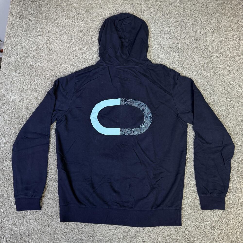 ORACLE Hoodie Mens M Blue Full Zip Hooded Pockets Graphic CloudWorld '22